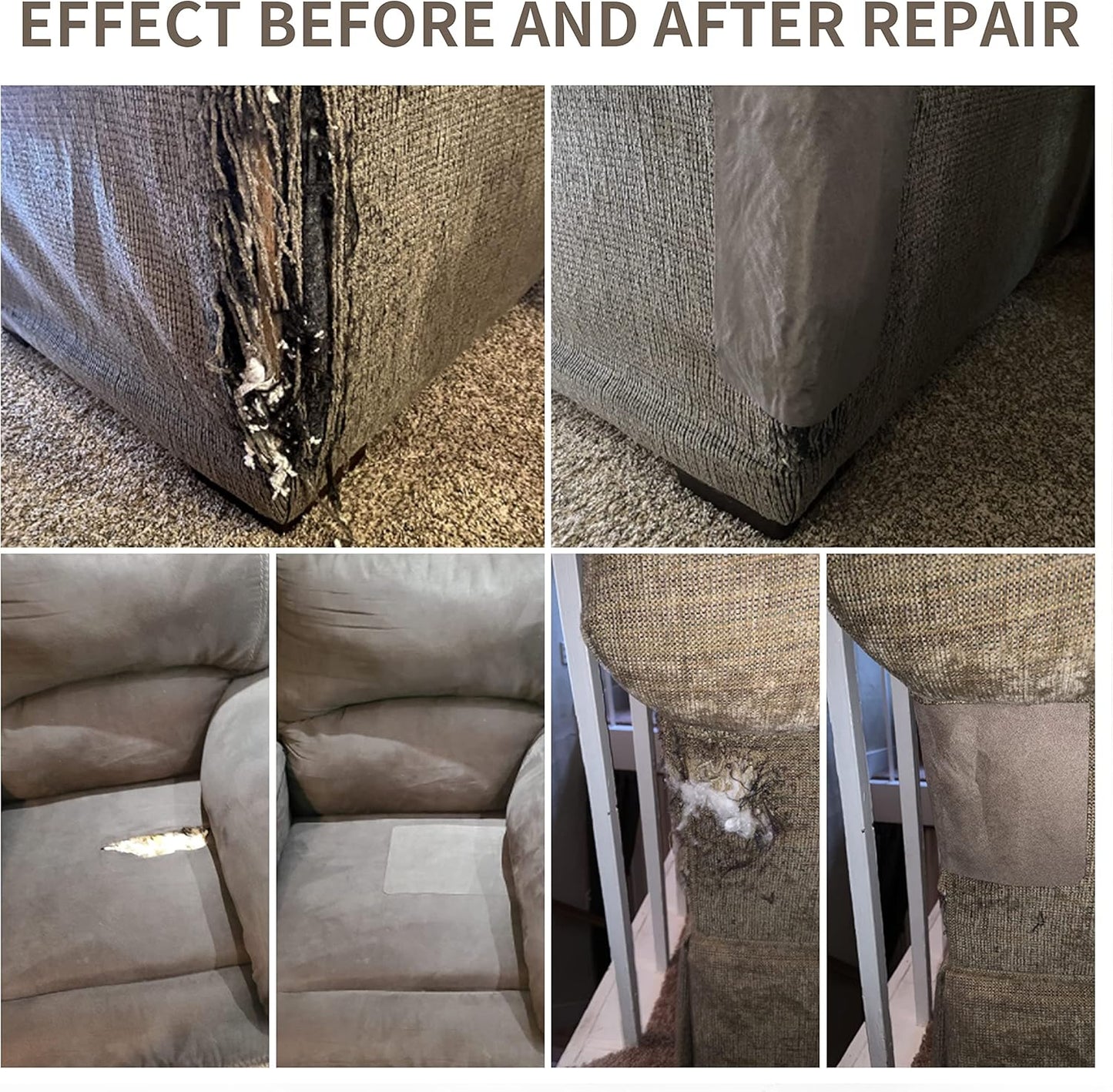 KING MOUNTAIN Fine Linen Repair Patches, Self-Adhesive Linen Fabric Patches, 12X40 inch Extra Size, Multi Color, Can be Used for Linen Sofa Repair and Linen Clothes Repair (12" x 40", Light Grey 3.0)