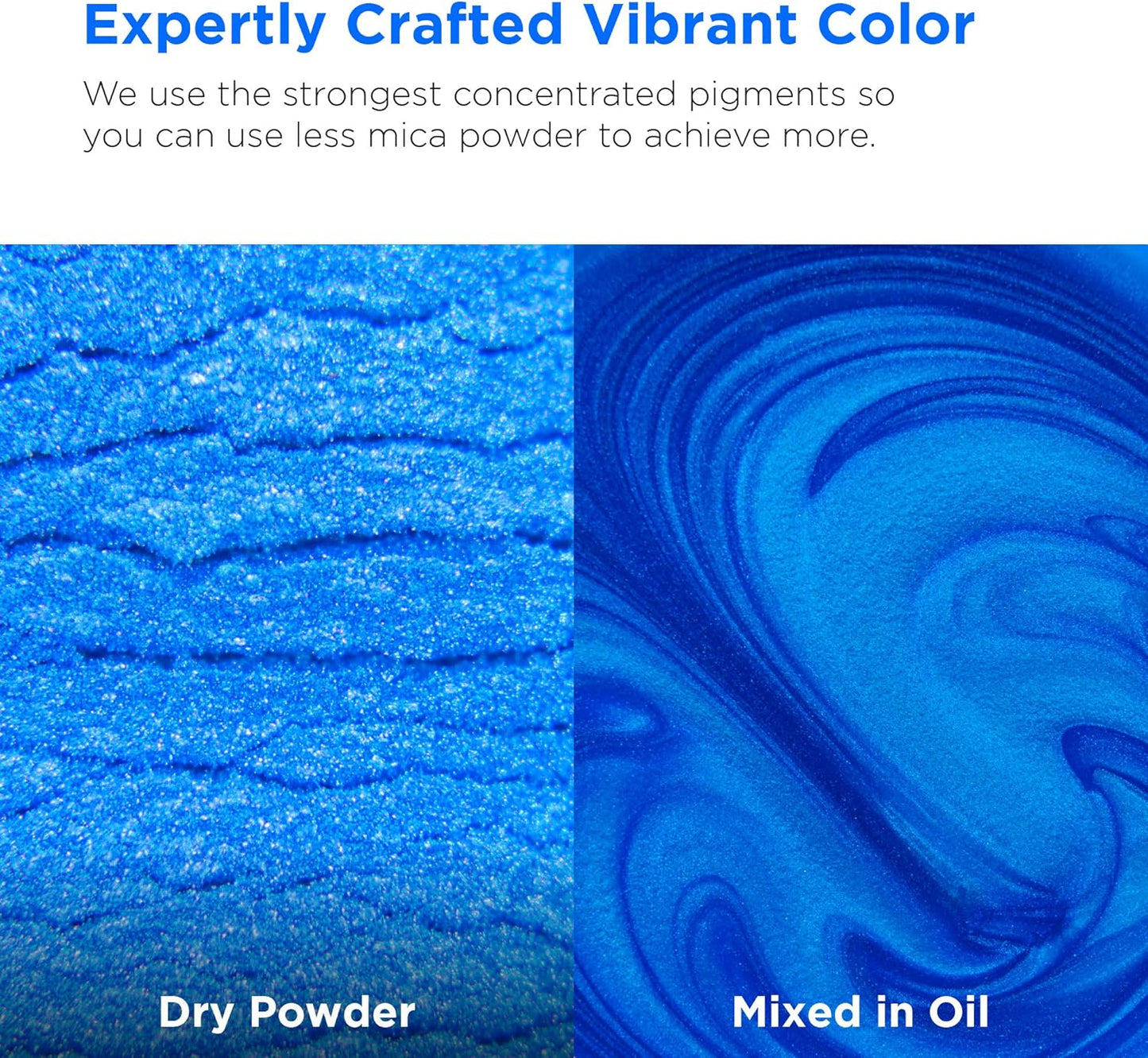 Rolio Premium Mica Powder - Azure (50G / 1.76oz) - 1 Jar of Blue Pigment Powder for Epoxy Resin, Dye, Soap Making, Nail Polish, Paint, Candle Making, Bath Bombs, Slime