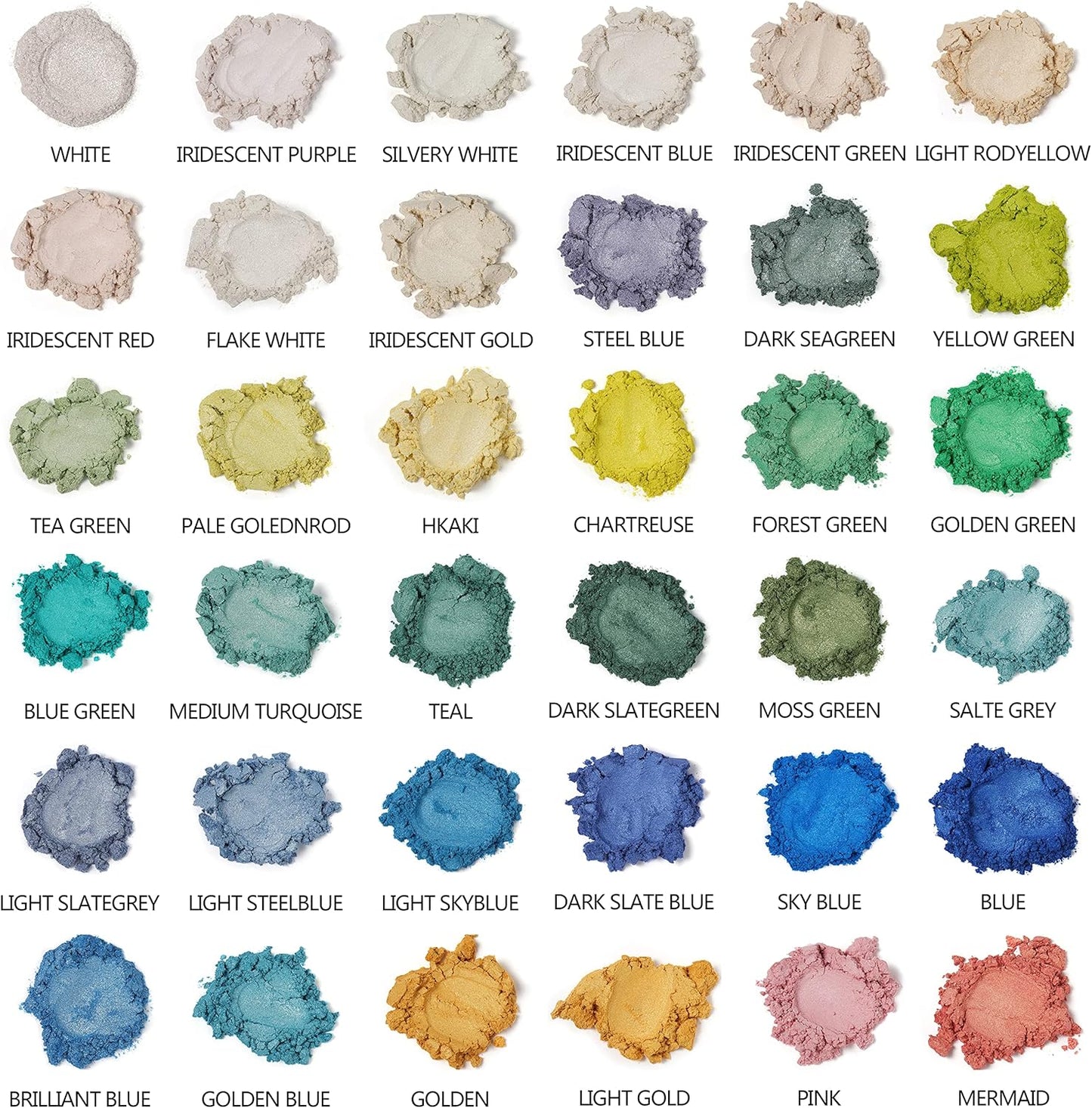 Mica Powder for Epoxy Resin, 108 Colors, 36 Original Colors(0.35oz, 10g), 36 Pastel Colors(0.35oz, 10g), 36 Fine Glitter(0.7oz, 20g), Pigment for Epoxy Resin