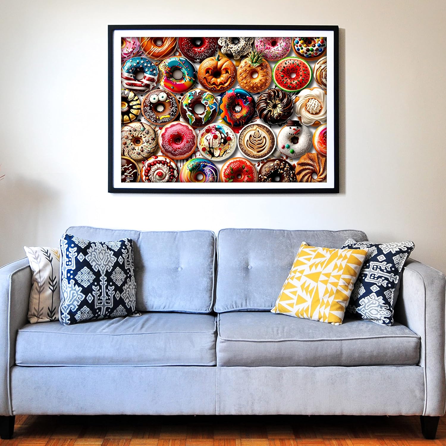 Think2Master Donuts 500 Pieces Jigsaw Puzzle. Perfect White Elephant Gag Gift. Fun for Teens, Seniors & Families. Great Gift for Kids Ages 13+. Size: 26.8” x 18.9”