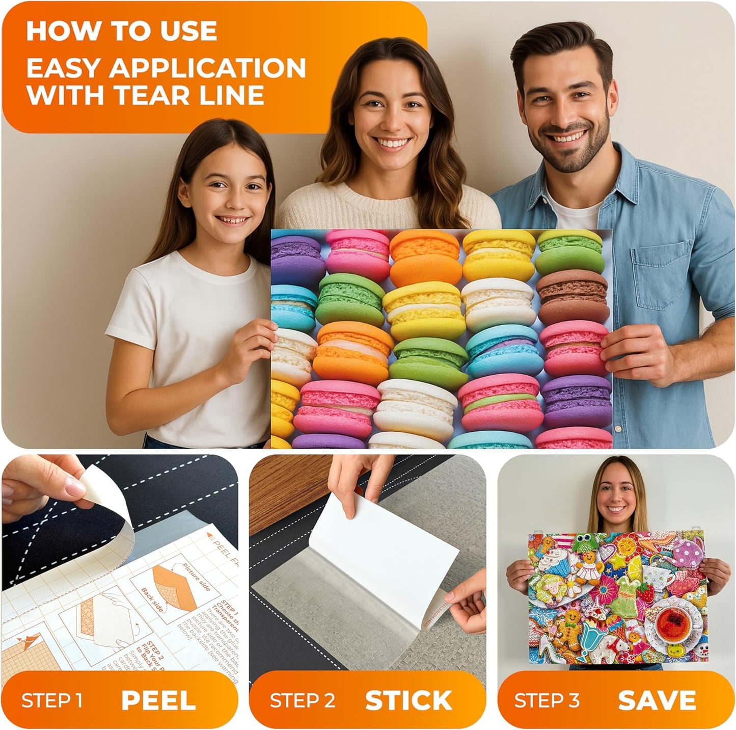 Newverest 6-Pack Puzzle Glue Sheets 10×10″ – Preserve & Display 1 × 1000-Piece Jigsaw Puzzles – Peel & Stick Puzzle Saver with 2 Adhesive Hangers – No Glue, No Mess, Ships Flat, Gift-Ready Box