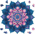 Wooden Puzzles for Adults, Mandela Lotus Adult Puzzles 192 Pieces, Wooden Jigsaw Puzzles Unique Shape, Best Gifts for Adults Family Game, 11.1x11.2 inch