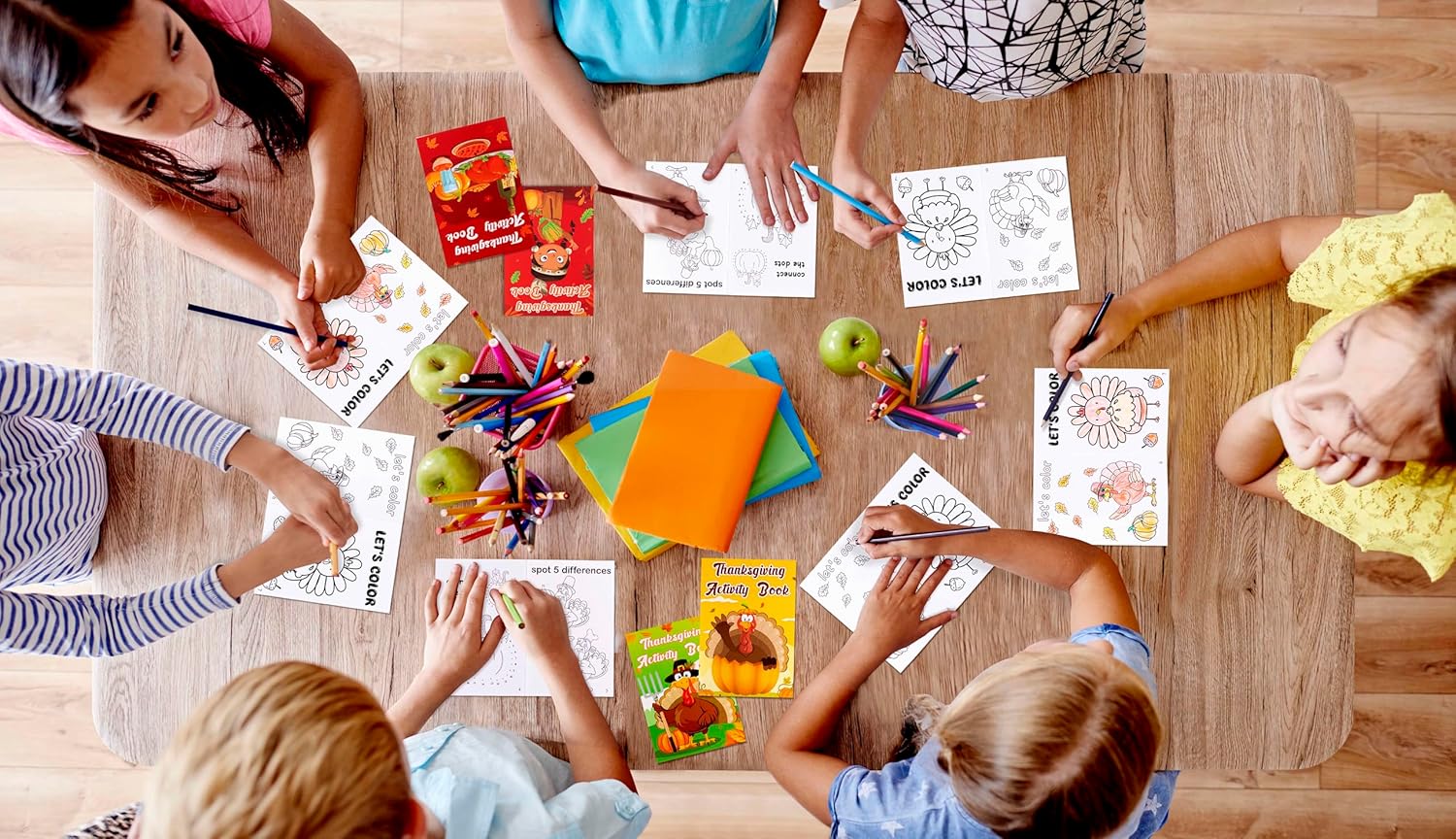 60PCS Thanksgiving Activity Books Party Favors for Kids - Fall Games Coloring Maze Book in Bulk, Classroom Activities Crafts Gifts