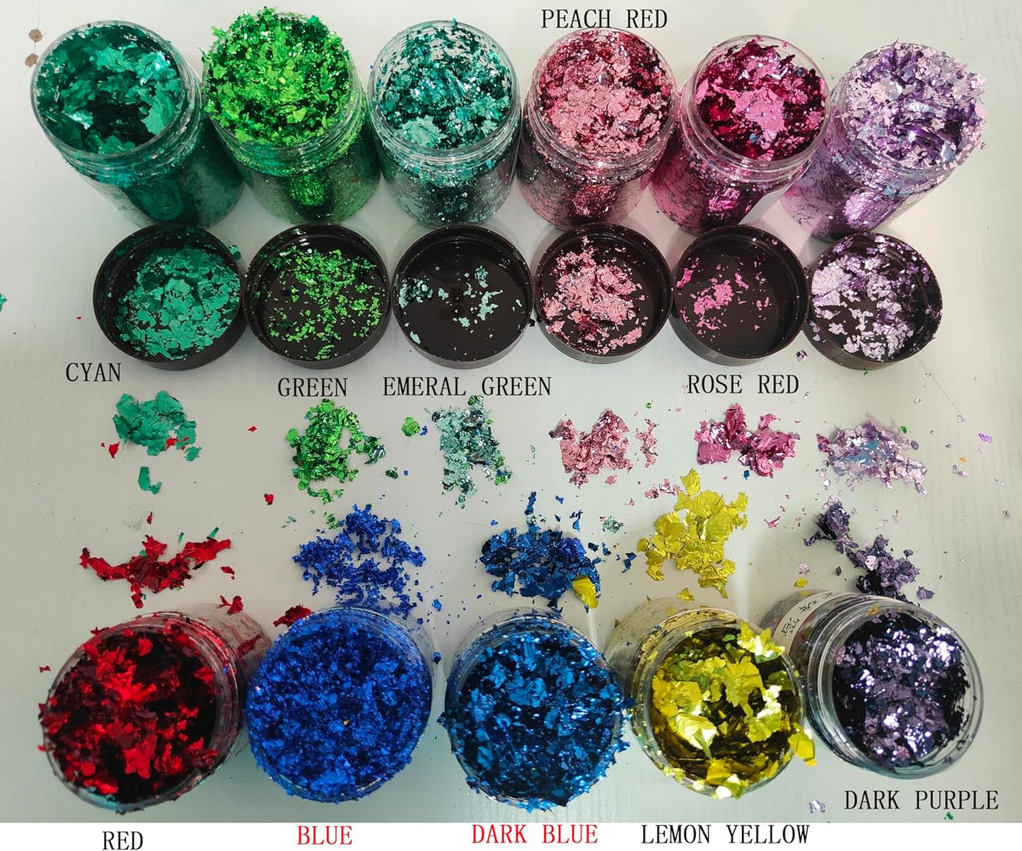 Gilding Flakes,Gold Foil Flakes for Resin,Blue Red Purple Pink Metallic Foil Flakes for Resin Jewelry Making,Nails,Painting Art,Crafts and Slime (Lemon Yellow)