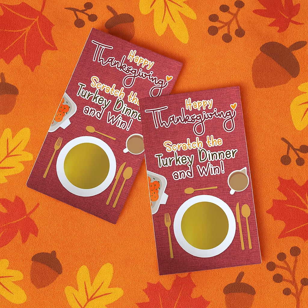 DISTINCTIVS Thanksgiving Party Game, 30 Player Scratch Off Cards, Friendsgiving Party Games