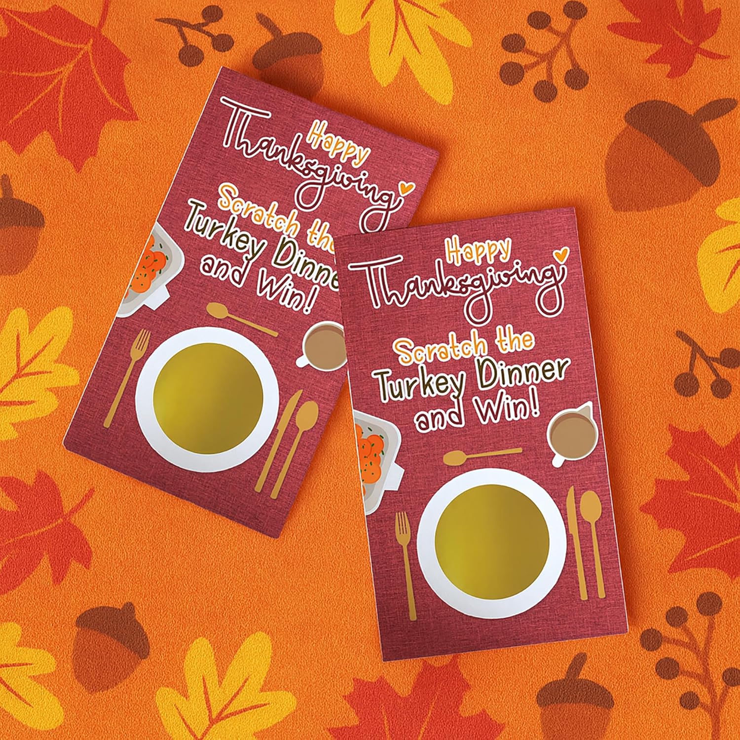 DISTINCTIVS Thanksgiving Party Game, 30 Player Scratch Off Cards, Friendsgiving Party Games