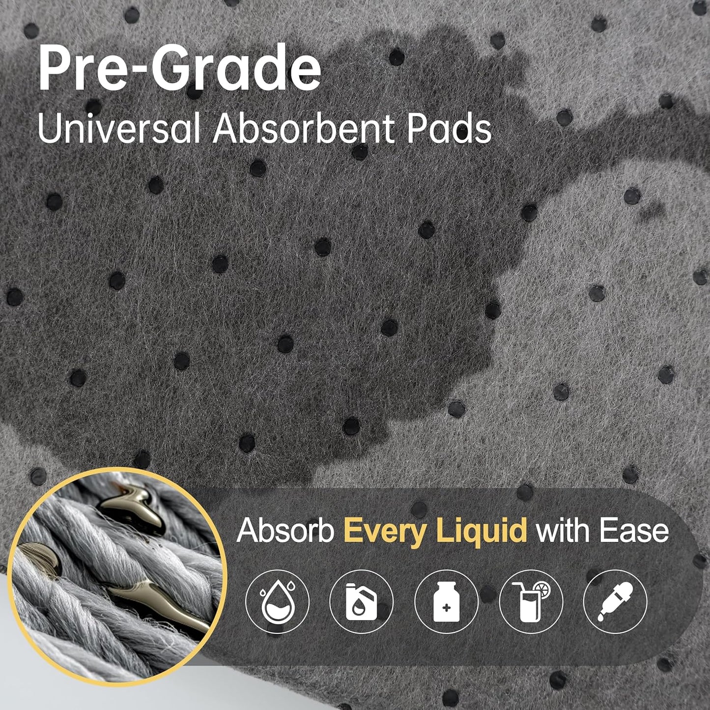 AAwipes Oil Absorbent Pads Universal Multi-Liquid Spill Control Tear-Off Design for Garage, Workshop, Industrial Use Heavy-Duty 9.8" x 13" Grey 20-Pack (OG1013T-20)