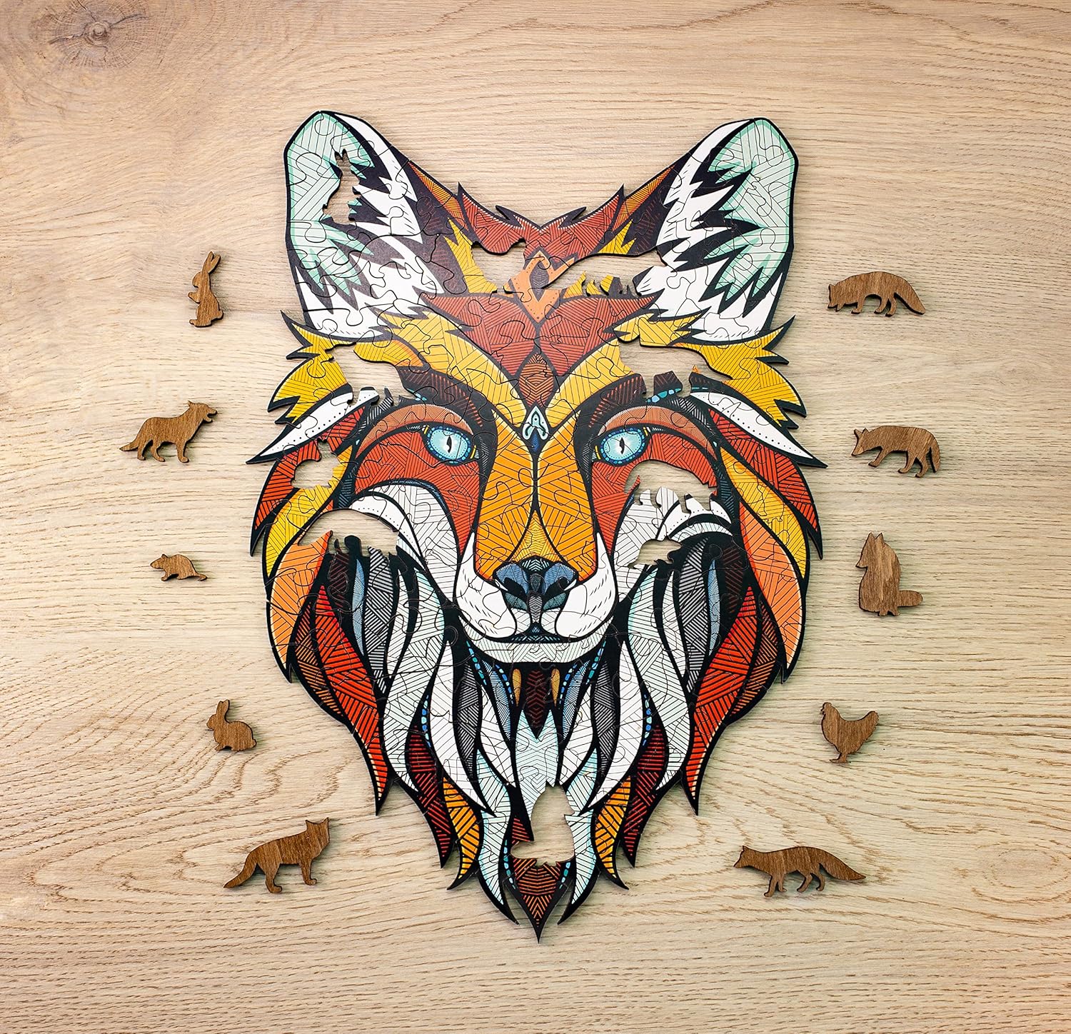 EWA Home Décor – Fox Small 90 Pieces – Wooden Jigsaw Puzzle for Adults – Perfect for Artistic Home Decoration and Mindful Relaxation