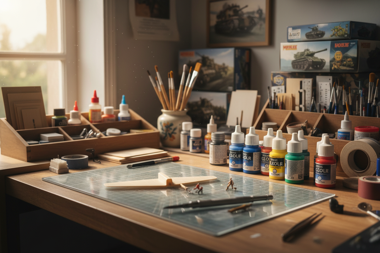 Model Building & DIY Projects: Tools, materials, and kits for models, miniatures, and home projects. (make it real photo)