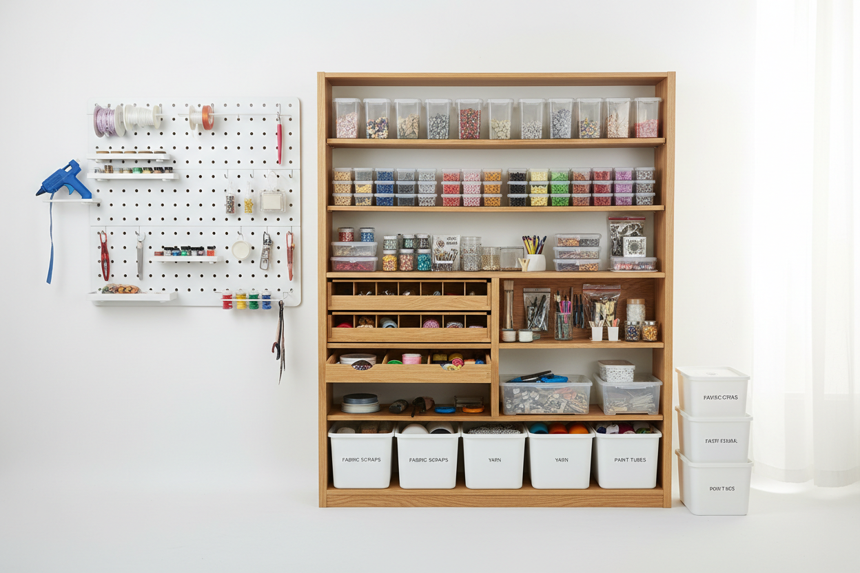 Organization & Storage: Containers, organizers, and shelving solutions for hobbyists. (make it real photo0